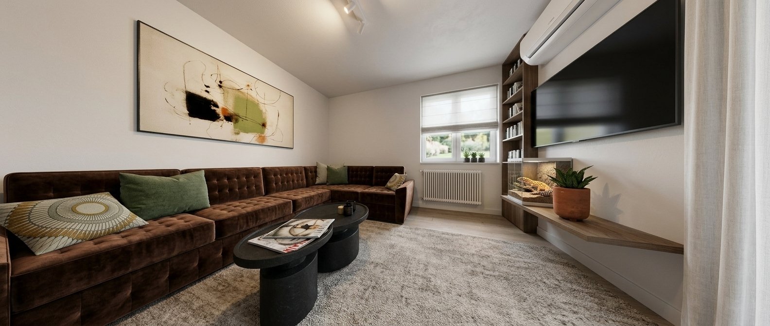 Moderni apartman — dnevni boravak sa garniturom za sedenje