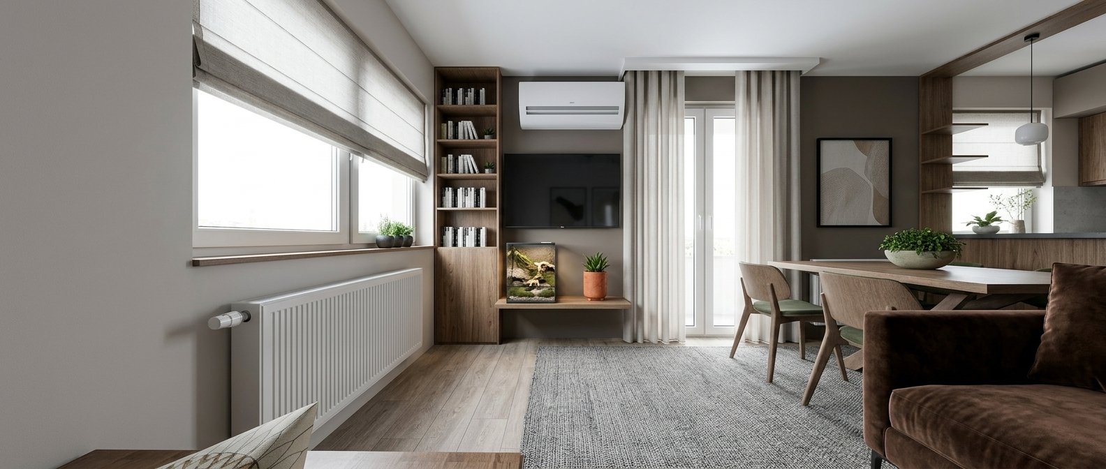 Moderni apartman — dnevni boravak, pogled ka terasi